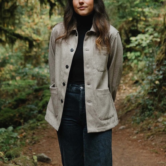 NWOT Anian Metchosin Coat Shirt Jacket in Elk - Picture 2 of 8